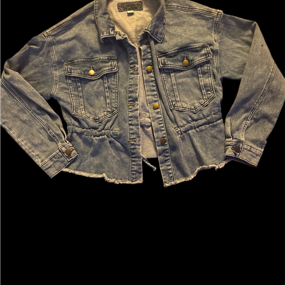 Maurices Distressed Blue Jean Jacket
